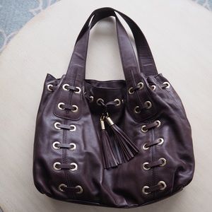 🍫 Michael Kors leather grommet satchel